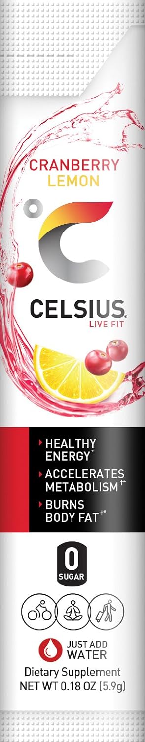 CELSIUS On-the-Go Powder Stick, Combo Pack of Dragonfruit Lime and Cranberry Lemon, 28 Piece Assortment - Image 6